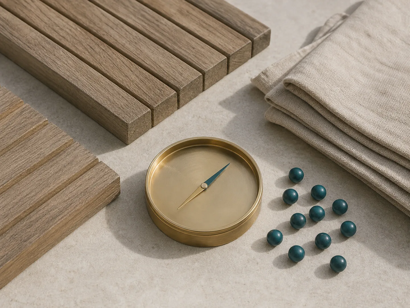 Wooden path, compass, and waypoints show the sequence of a cultural route